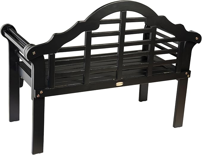 Plow & Hearth Weatherproof Lutyens Eucalyptus Wood Garden Bench | Foldable Patio Bench - Photo 9