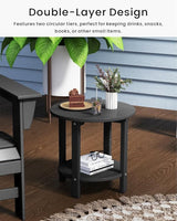 HDPE Outdoor Side Table for Patio, 18.1-Inch Weatherproof Small Outdoor Table for Adirondack - Photo 5