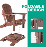 Adirondack Chairs Set of 2 with Cushions & Cup Holders, HDPE Weather Resistant Folding Adirondack Chair for Adults - Photo 5