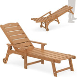 LUE BONA Outdoor Chaise Lounge, HDPS Chaise Lounger, 5 Positions Adjustable Lounge Chairs - Photo 1