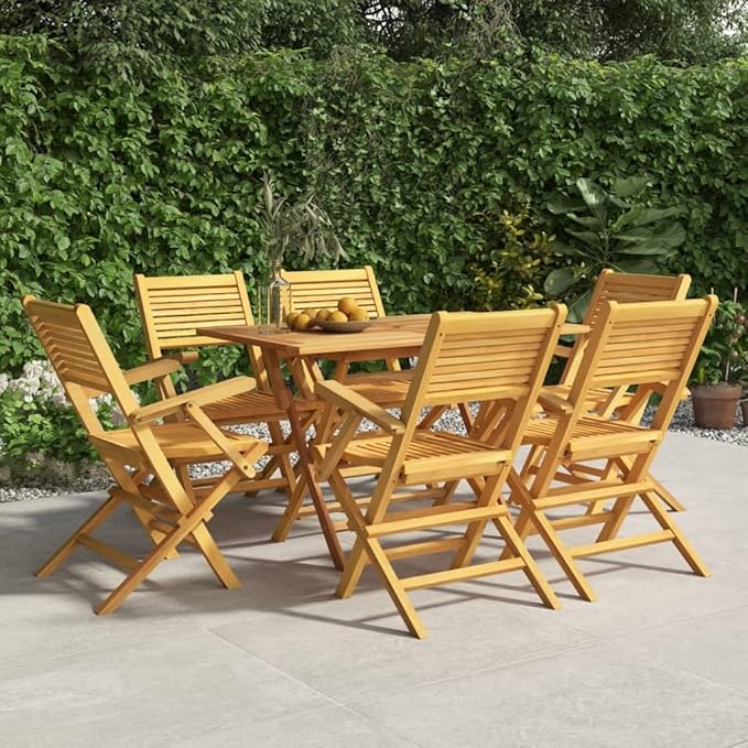 Folding Patio Chairs 6 pcs 21.7"x24.4"x35.4" Solid Wood Teak Outdoor Chairs Furniture Balcony Furniture Suitable for Gardens, Pools, patios.