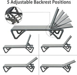 Domi Patio Chaise Lounge Chair Set of 3, Outdoor Aluminum Polypropylene Sunbathing Chair with 5 Adjustable Position - Photo 6