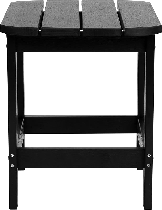 Flash Furniture Charlestown Tiered Commercial Poly Resin Adirondack Side Table - Black - All-Weather - Indoor/Outdoor - Photo 5