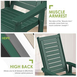 GREENVINES Outdoor Rocking Chairs | Set of 4 | Porch Rocker | HDPE Plastic | Forest | Oversized Rockers | High Back - Photo 7