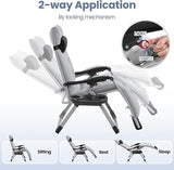 Yaheetech Zero Gravity Chair, Folding Reclining Lounge Recliner with Removable Pad & Headrest & Side Cup Holder Tray - Photo 8