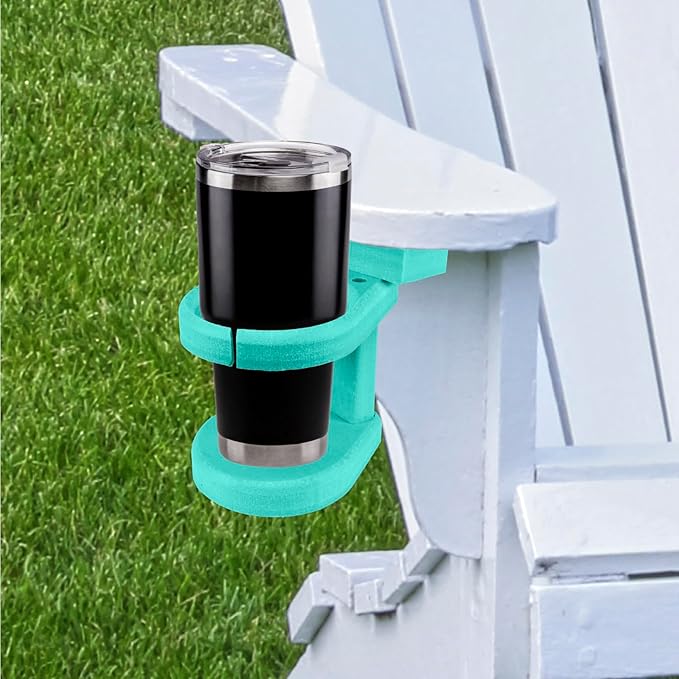 Durable Cup Holder for Outdoor Furniture – Adirondack Chair Attachment, Teal, Perfect for Outdoor Enthusiasts, Affordable & Easy to Use