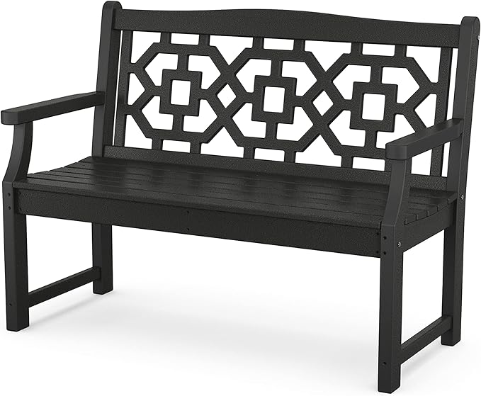 Martha Stewart by POLYWOOD Chinoiserie 48" Outdoor Bench for Patio, Porch & Backyard - Photo 1