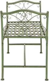 Safavieh Outdoor Collection Jovanna Antique Green 2 Seat Bench - Photo 6