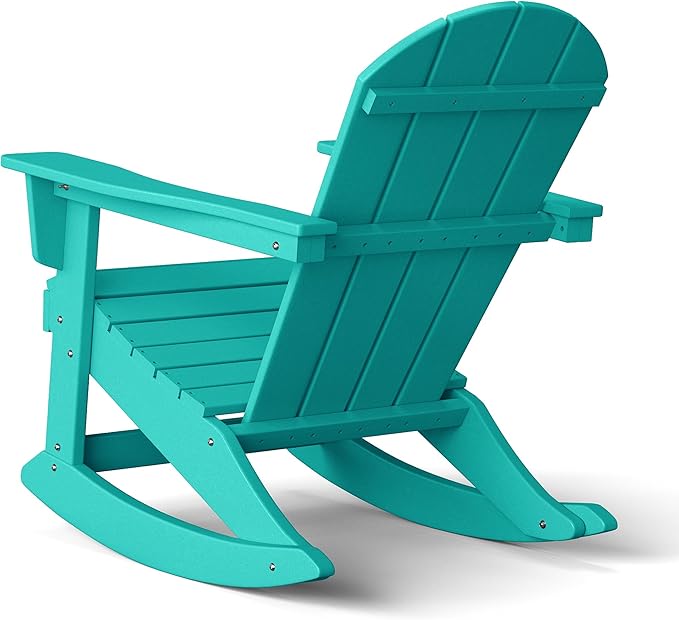 WestinTrends Malibu Outdoor/Patio Poly Adirondack Rocking Chair, Turquoise