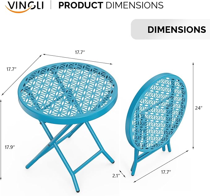 VINGLI Patio Folding Side Table - Photo 3