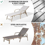 Crestlive Products Chaise Lounge Chair Outdoor with Armrests, Pool Lounge Chairs Set of 2 - Photo 4