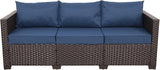 Valita Patio Furniture 3-seat Sofa Brown Wicker Outdoor Furniture Outdoor Couch Deep Seat High Backrest Waterproof - Photo 7