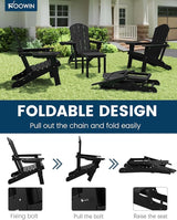 FOOWIN Folding Adirondack Chair Set of 2, HDPE Adirondack Chairs with Cup Holder - Photo 6