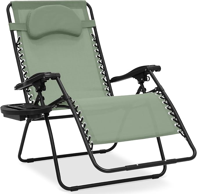 Best Choice Products Oversized Zero Gravity Chair, Folding Outdoor Patio Lounge Recliner w/Cup Holder Accessory Tray - Photo 1