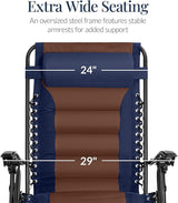 Best Choice Products Oversized Padded Zero Gravity Chair, Folding Outdoor Patio Recliner - Photo 4
