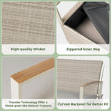 Grand patio Outdoor Storage Bench Deck Box with Olefin Cushion, Wicker Deck Box with Water Resistant Bag - Photo 5