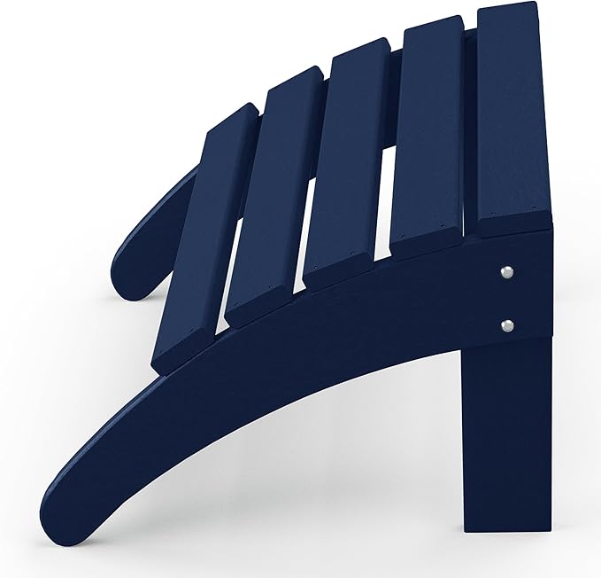 WestinTrends Outdoor Patio Adirondack Ottoman Foot Rest, All Weather Poly Lumber Foot Stool for Adirondack Chair, Widely Used for Outside Porch Pool Lawn Backyard, Navy Blue