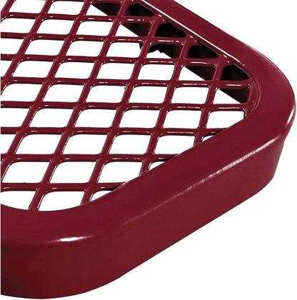 Global Industrial 6'L Heavy Duty Expanded Metal Mesh Flat Bench with Steel Frame, Portable Outdoor Bench, 1000 lbs Capacity, Red, 72" L x 14-1/2"W x 18" H
