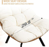 JAMFLY Rattan Swivel Chair, 360° Wicker Swivel Chairs with Thickened Cushions & Side Storage - Photo 3