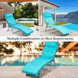 Tangkula 2 PCS Outdoor Folding Chaise Lounge Chair, Lightweight Recliner Chair w/ 7 Adjustable Backrest Positions - Photo 5