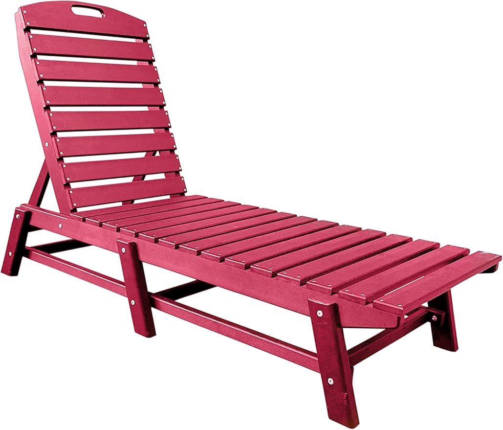 Phat Tommy Outdoor Pool Chaise Lounge, Heavy-Duty Beach Lounger - Folding, HDPE - Photo 1