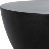 Safavieh Outdoor Athena Black Modern Concrete Round Accent Table - Photo 4
