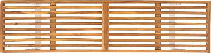 SAFAVIEH Outdoor Collection Monti Natural/White Solid Wood Bench, Ideal for Deck, Patio, Backyard, Sunroom
