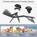 Tangkula Folding Lounge Chair Outdoor, Recliner Chaise Lounge with 5-Position Adjustable Backrest & 2-Position Footrest - Photo 5