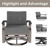 Gotland Outdoor Aluminum Patio Furniture Set with Fire Pit Table - Photo 5