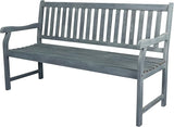 JONATHAN Y BNH101B Laurel 59.1" 3-Seat Slat-Back 600-Lbs Support Acacia Wood Outdoor Garden Patio Bench for Garden, Lawn - Photo 1