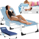 MOPHOTO Tanning Chair, Outdoor Sunbathing Lounge Chair 5-Position, Folding Chaise Lounger - Photo 1