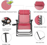 Goplus Oversized Zero Gravity Chair, XL-Extended Version, Outdoor Recliner w/Cup Holder & Detachable Headrest - Photo 5