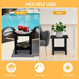 Adirondack Outdoor Side Table with Wood-Like Grain, 16.6" Small Patio End Table - Photo 6