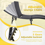 Patio Chaise Lounges 4 Chairs + 2 Coffee Table with Adjustable Backrest and Removable Thick Cushions - Photo 8
