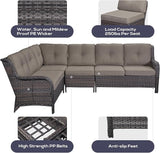 Belord Patio Furniture Set 6 Seats, Outdoor Swivel Rocker Patio Chairs, Oversized Outdoor Sectional Couch - Photo 3