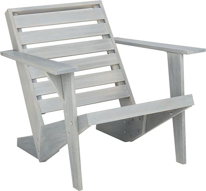 SAFAVIEH Outdoor Collection Lanty Ash Grey Acacia Solid Wood Adirondack Chair
