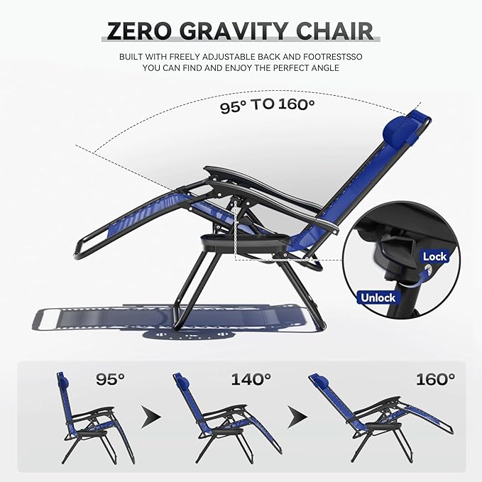 Zero Gravity Chair, Portable Outdoor Chair - Photo 4