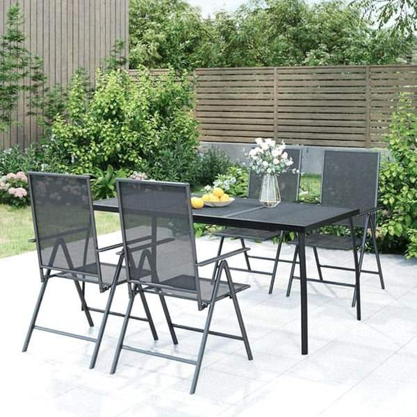 Patio Table Anthracite 65"x31.5"x28.3" Steel Mesh Outdoor Furniture Table - Photo 1