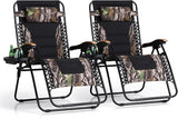 PHI VILLA XXL Oversized Padded Zero Gravity Chair Set of 2, Foldable Patio Recliner - Photo 1