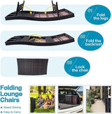 Patio Chaise Lounge Set of 2 Foldable Chairs + 2 Tables - Photo 5