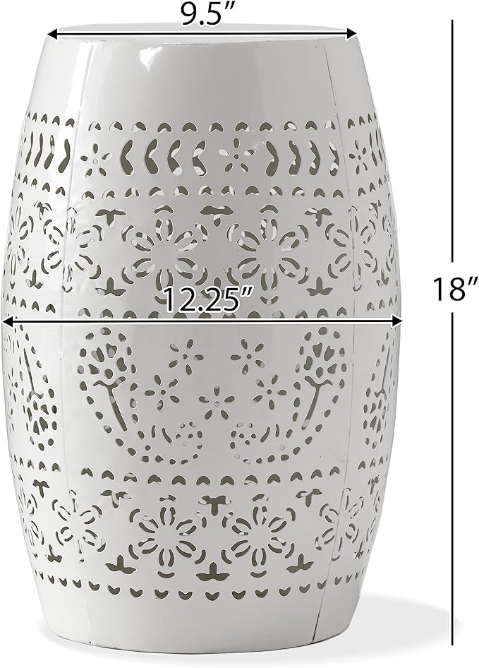 Christopher Knight Home Ruby Outdoor 12" Iron Side Table, White - Photo 3
