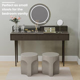 SUNBURY Outdoor Side Tables for Patio Set of 2, Concrete Accent End Table, Indoor Small Round Patio End Table - Photo 7