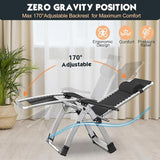 MOPHOTO Zero Gravity Chair, Outdoor Padded Lounge Chair with Side Table, Zero Gravity Recliner Chair - Photo 6