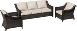 3 Pieces Patio Conversation Furniture Set - 1 Sofa, 2 Armchairs - Photo 6