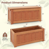 Raised Garden Bed with Bench, 2 in 1 Wooden Outdoor Planter Bench w/Removable Top, Open Base & 45 Gallon Large Capacity - Photo 3