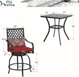 PHI VILLA 3 Piece Outdoor Bar Furniture Set - Photo 7