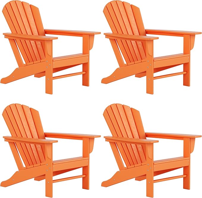 WestinTrends Dylan Outdoor Adirondack Chair (Set of 4), Orange