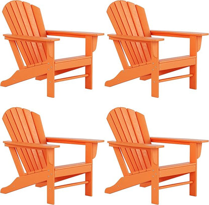 WestinTrends Dylan Outdoor Adirondack Chair (Set of 4), Orange