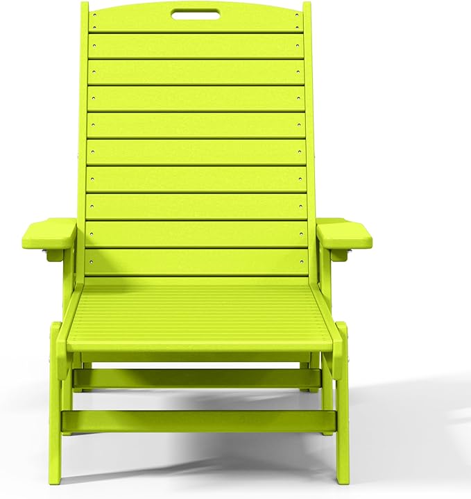 WO WESTIN OUTDOOR HDPE Laguna Poly Reclining Chaise Lounge, Lime