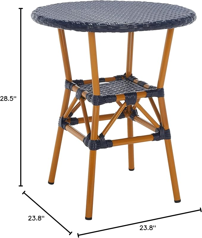 SAFAVIEH Outdoor Collection California Navy Bistro Table (Fully Assembled)